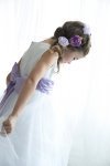White/White Classy Satin with Tulle Skirt Flower Girl Dress